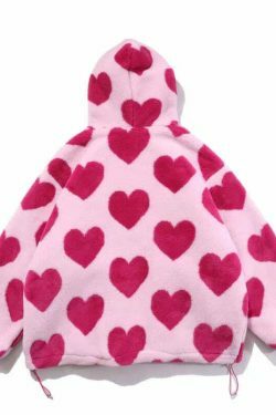 Coquette Aesthetic Love Struck Fur Jacket - Y2K Fashion Women's Clothing