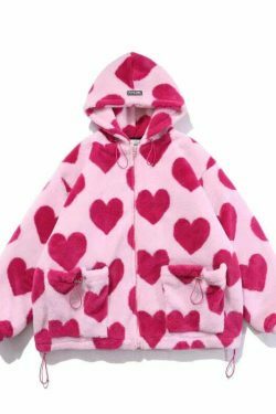 Coquette Aesthetic Love Struck Fur Jacket - Y2K Fashion Women's Clothing