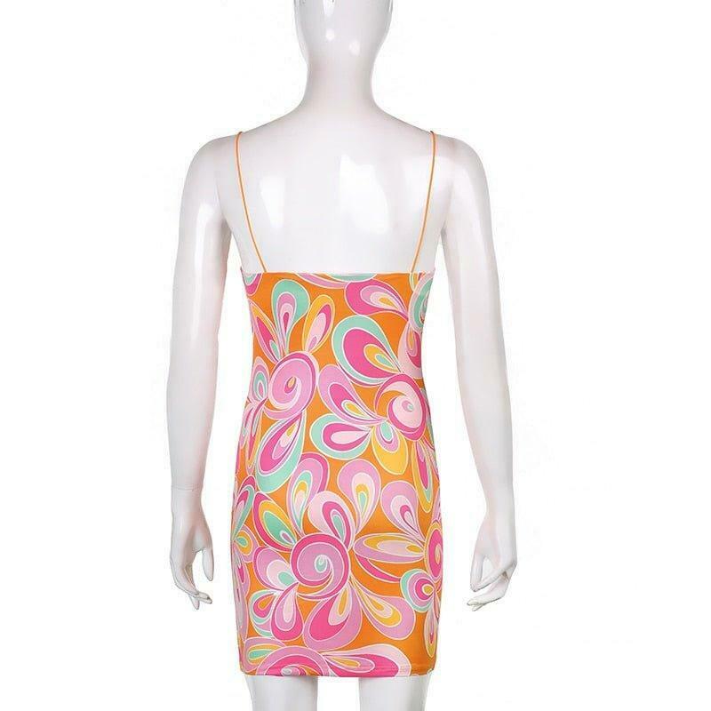 Coquette Aesthetic Luna Floral Mini Dress - Y2K Fashion with a Touch of Grunge and Pastel Goth Vibes