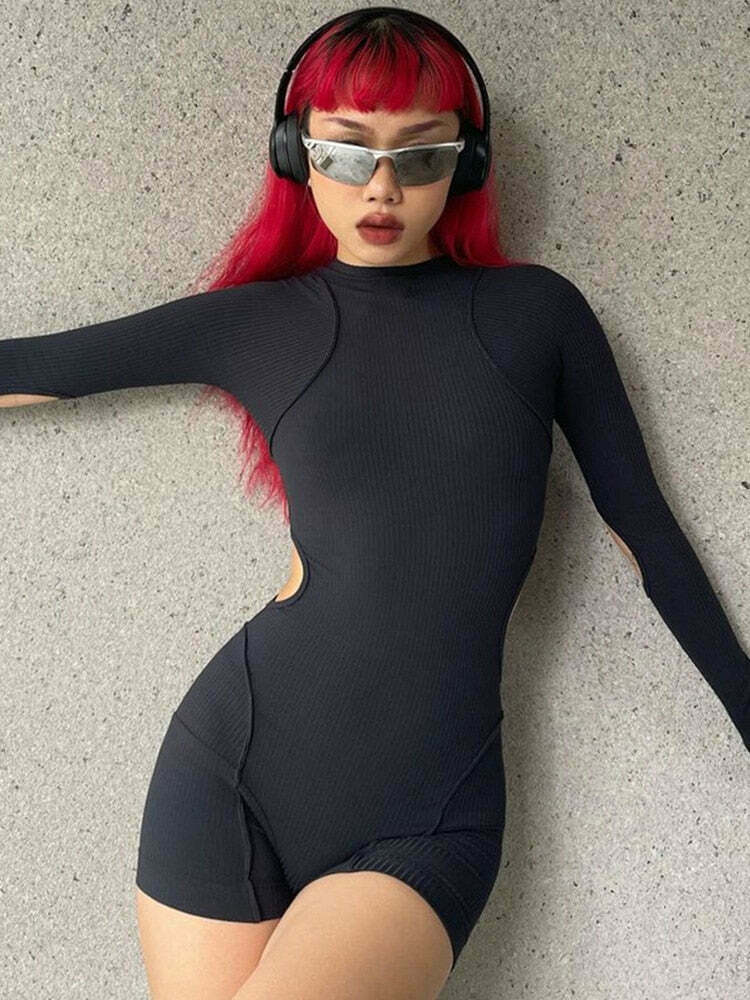 Coquette Aesthetic Marlee Moon Playsuit - Y2K Fashion for Grunge & Pastel Goth