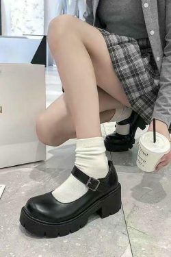 Coquette Aesthetic Mary Jane Grunge Shoes - Y2K Fashion Statement with Old Money Style