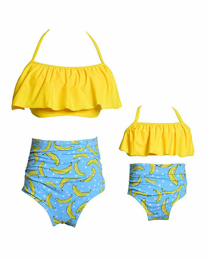Coquette Aesthetic Matching Family Bikini Set for Mommy and Me - Y2K Fashion Swimwear