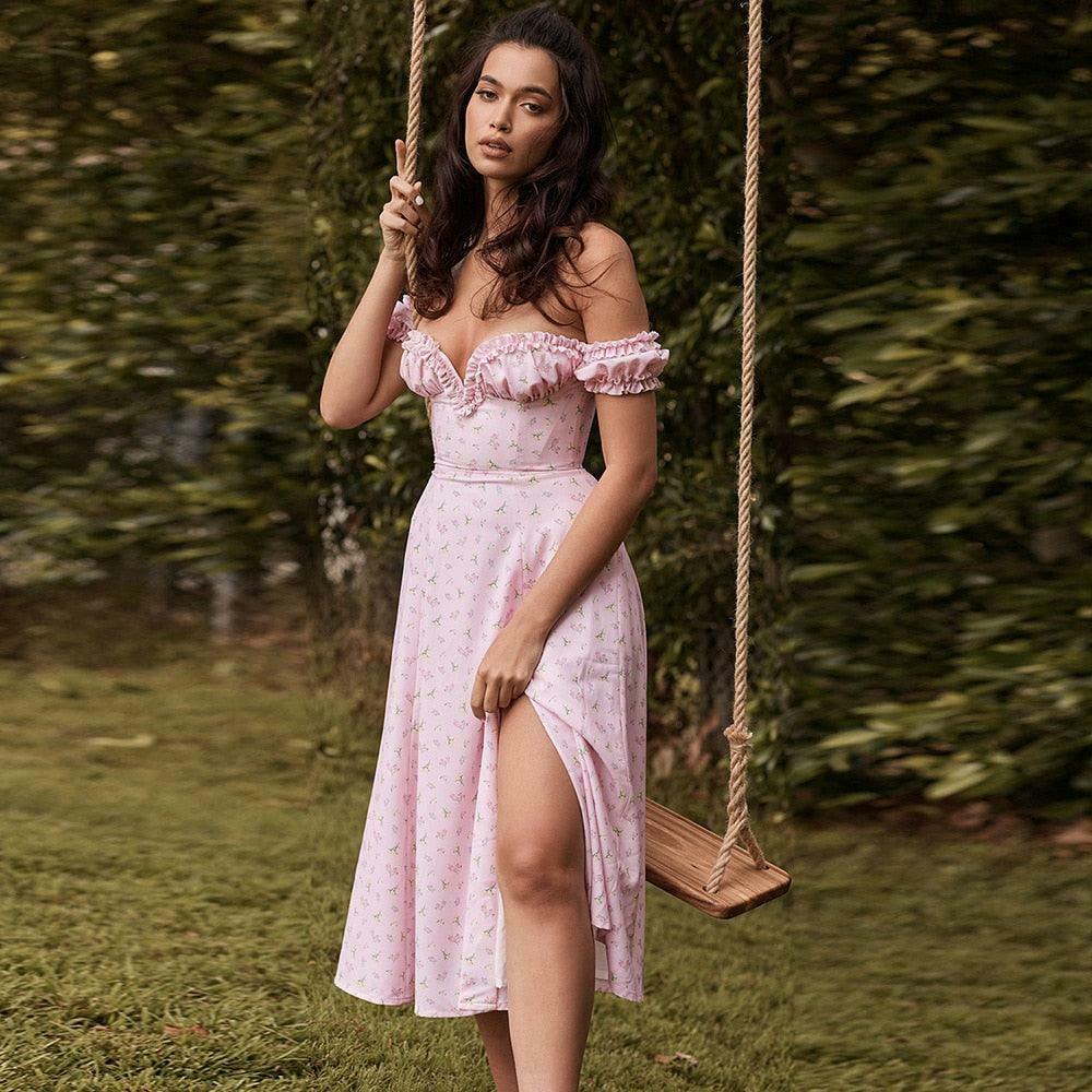 Coquette Aesthetic Maxi Dress: Y2K Fashion with Grunge Twist & Pastel Goth Vibes