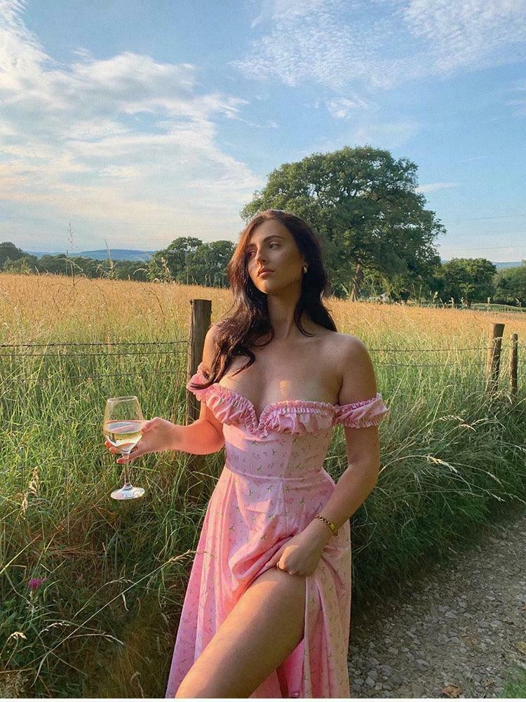 Coquette Aesthetic Maxi Dress: Y2K Fashion with Grunge Twist & Pastel Goth Vibes