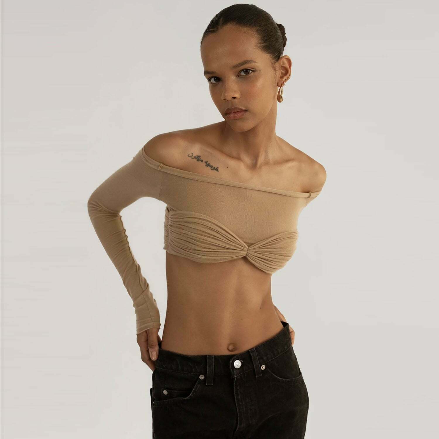 Coquette Aesthetic Mesh Crop Top - Y2K Fashion Women's Clothing for Grunge and Pastel Goth Style