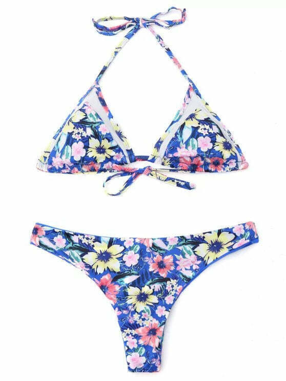 Coquette Aesthetic Mesh Floral Bralette Bikini - Y2K Fashion Cute Tops & Pastel Goth Style