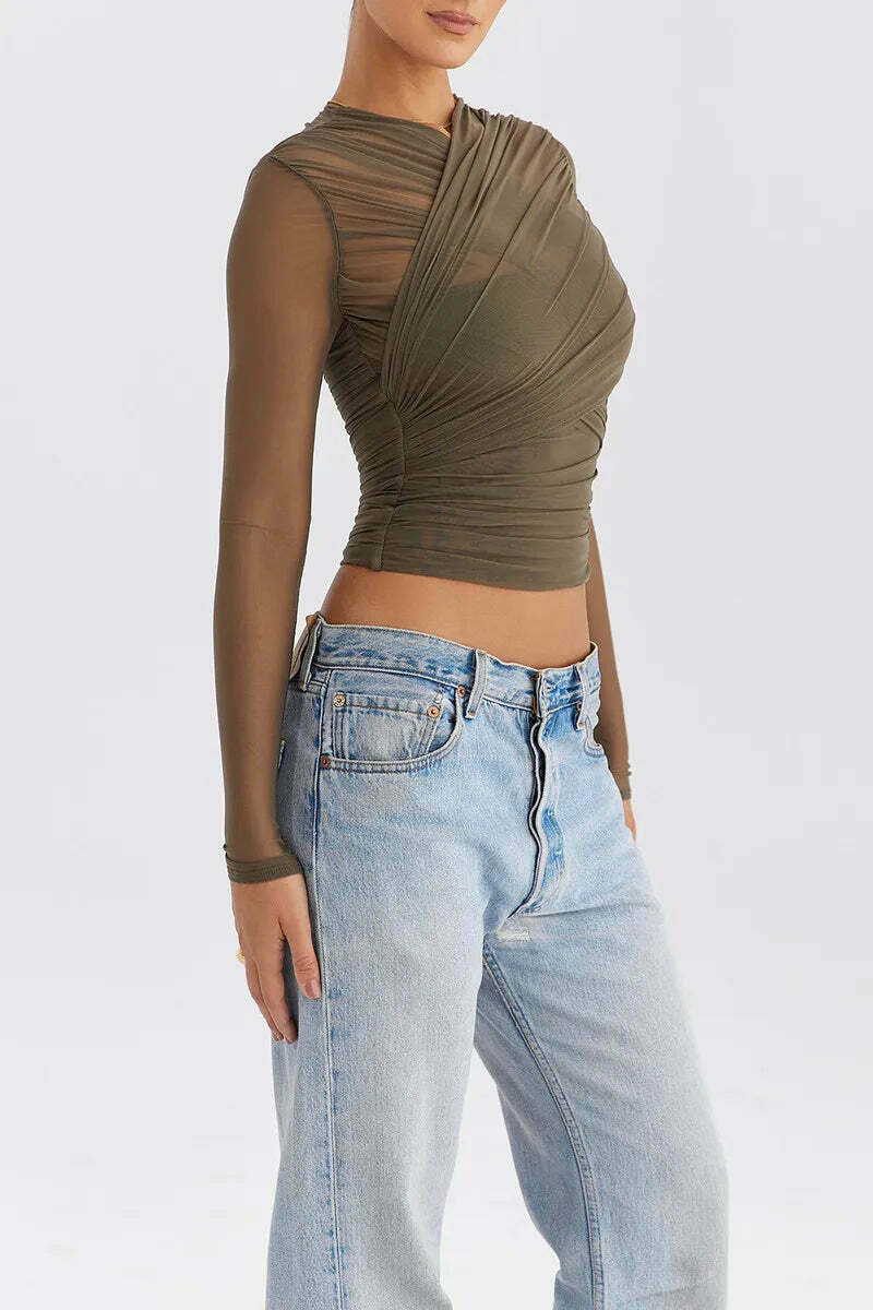 Coquette Aesthetic Mesh Tee: Y2K Fashion with a Touch of Grunge and Pastel Goth Vibes