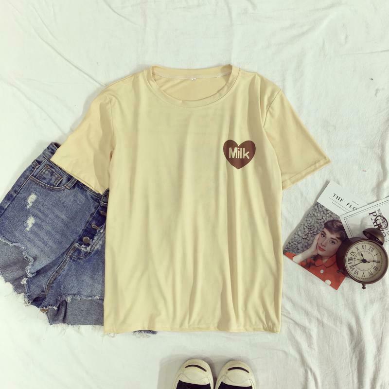 Coquette Aesthetic Milk Box Graphic Tee - Y2K Fashion Women's Clothing