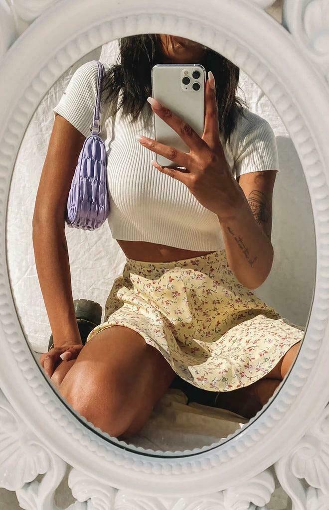 Coquette Aesthetic Mini Floral Skirt - Y2K Fashion with a Touch of Grunge and Pastel Goth Vibes