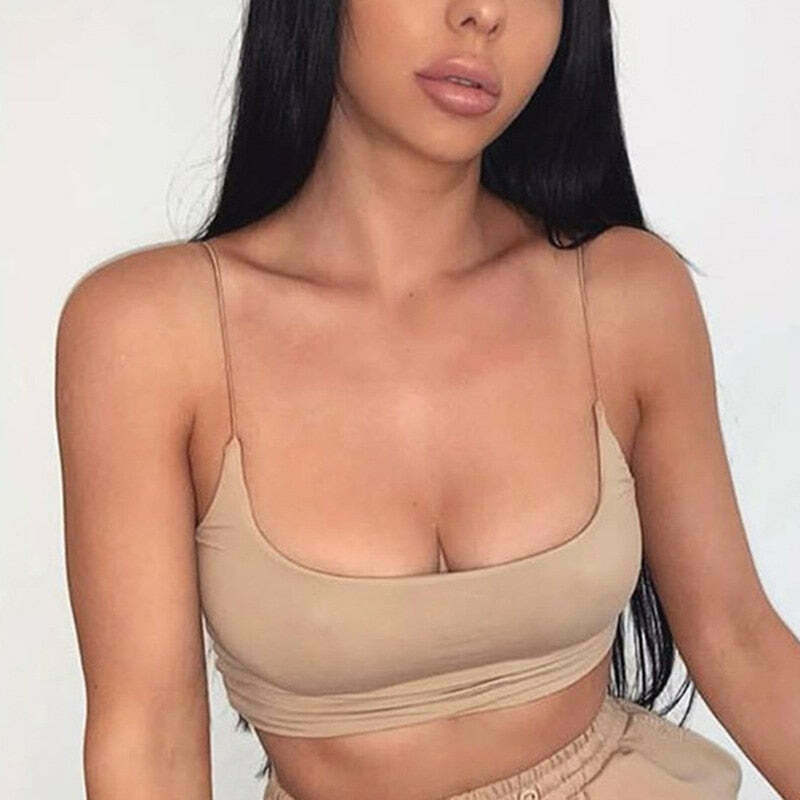 Coquette Aesthetic Mirela Seamless Cami Top in Y2K Fashion - Grunge Style with Pastel Goth Vibes
