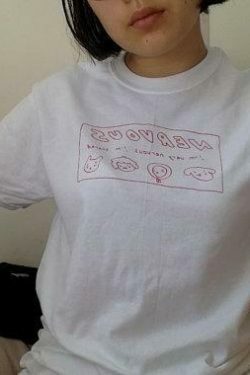 Coquette Aesthetic Nervous T-Shirt - Y2K Fashion Grunge Style Cute Tops Pastel Goth Clothing