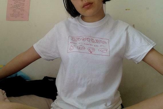 Coquette Aesthetic Nervous T-Shirt - Y2K Fashion Grunge Style Cute Tops Pastel Goth Clothing