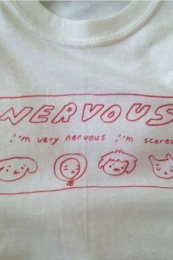 Coquette Aesthetic Nervous T-Shirt - Y2K Fashion Grunge Style Cute Tops Pastel Goth Clothing