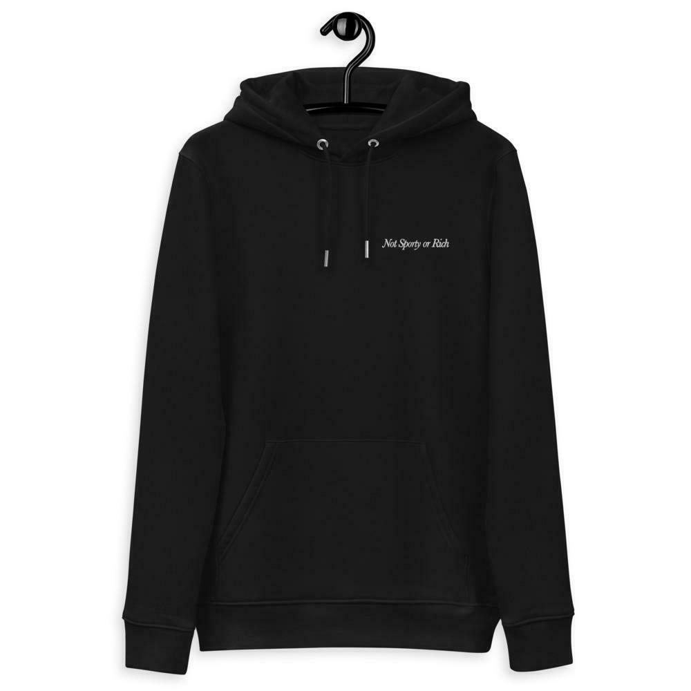 Coquette Aesthetic: Not Sporty or Rich Embroidered Hoodie - Y2K Fashion Statement'