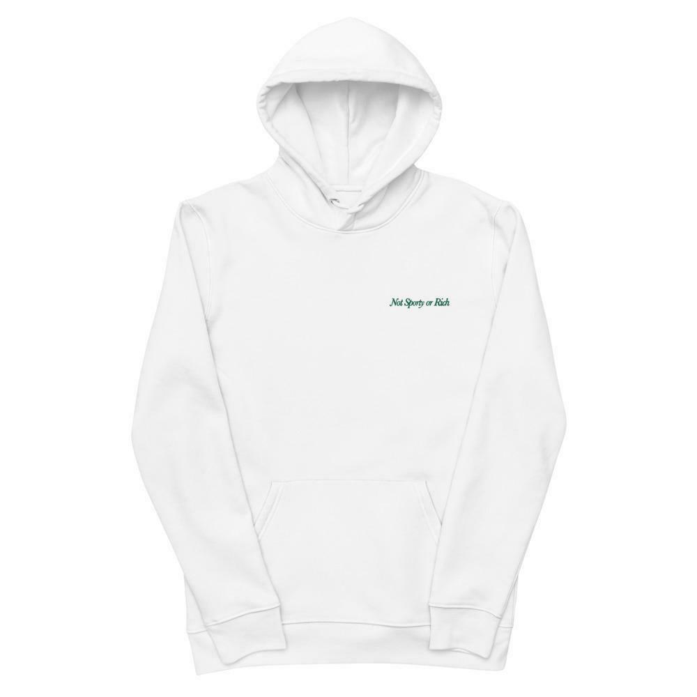 Coquette Aesthetic: Not Sporty or Rich Embroidered Hoodie - Y2K Fashion Statement'