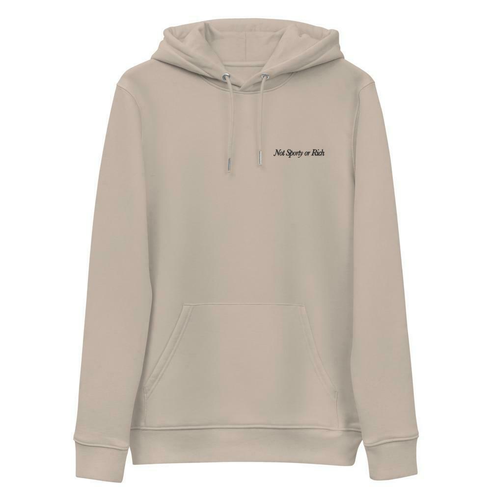 Coquette Aesthetic: Not Sporty or Rich Embroidered Hoodie - Y2K Fashion Statement'