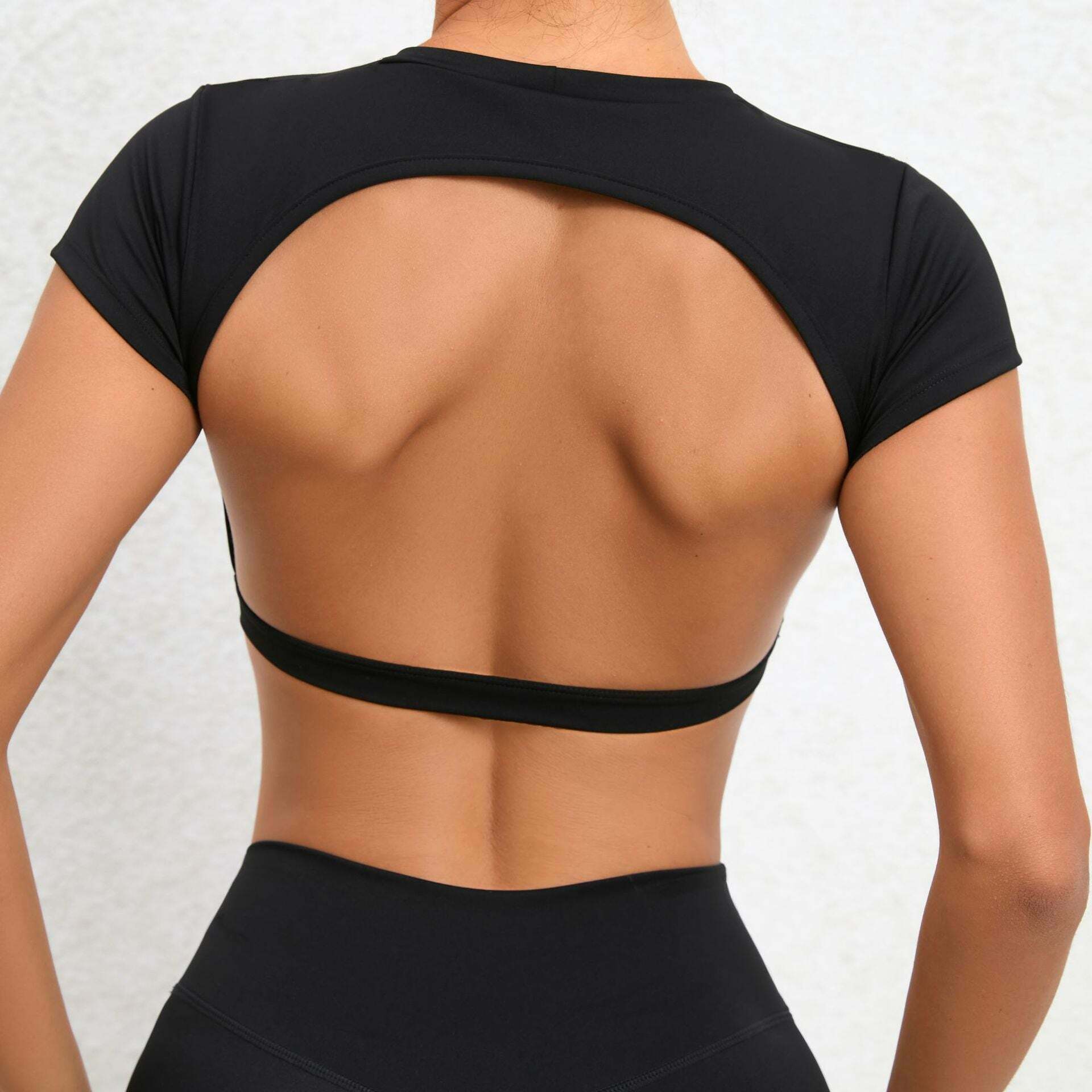 Coquette Aesthetic Nude Yoga Top - Y2K Fashion Grunge Style - Padded Bra - Cute Workout Wear