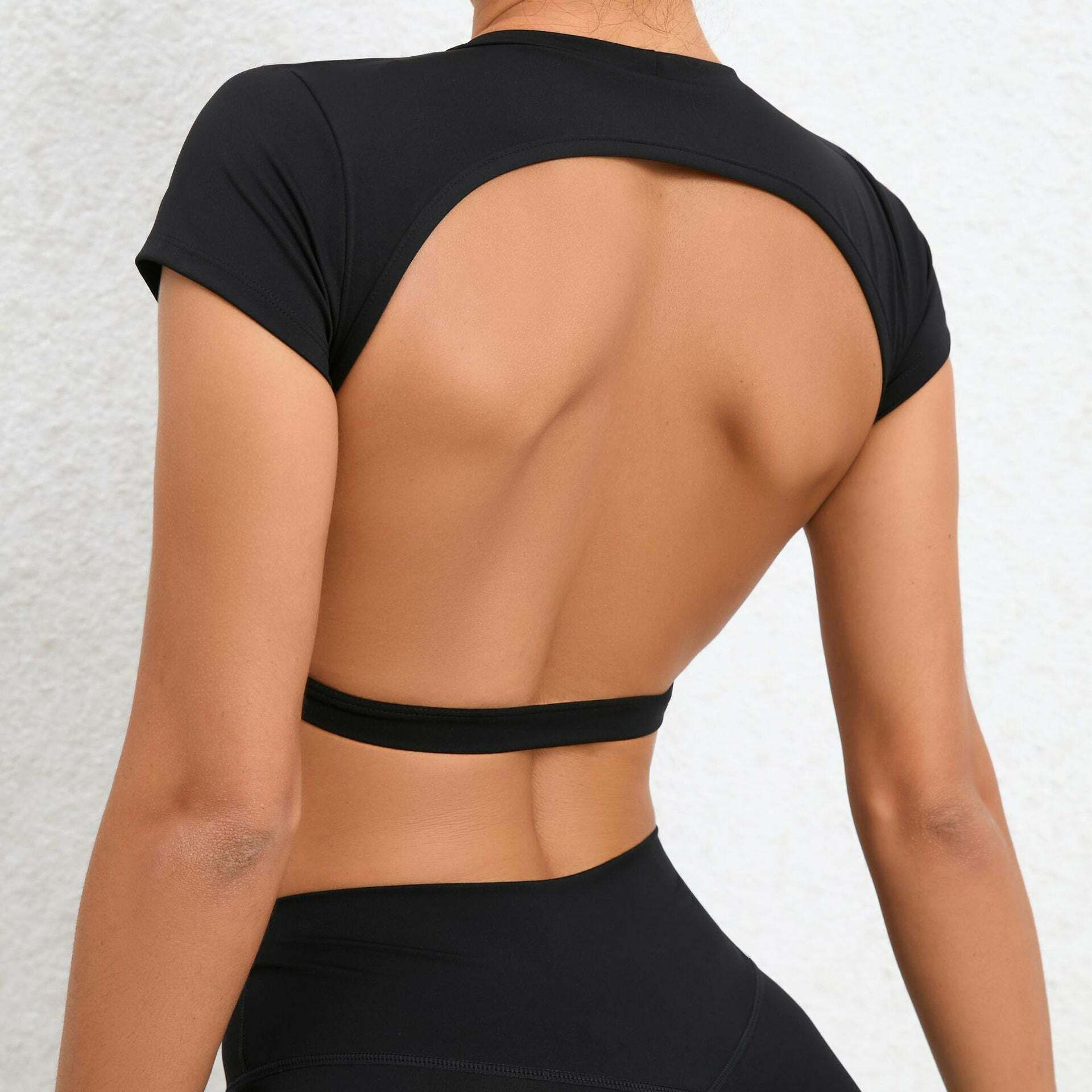 Coquette Aesthetic Nude Yoga Top - Y2K Fashion Grunge Style - Padded Bra - Cute Workout Wear