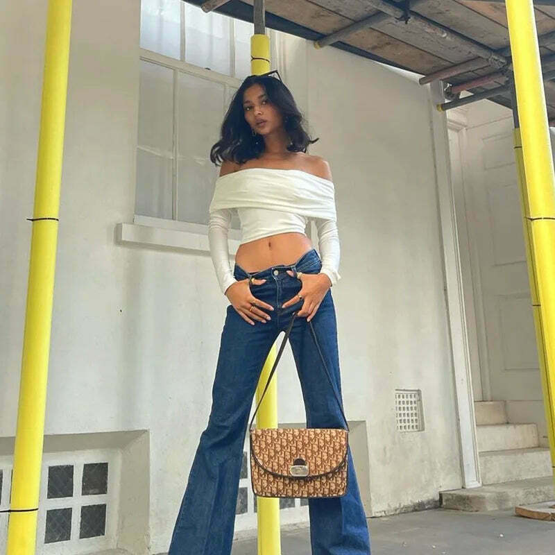 Coquette Aesthetic Off-Shoulder Tee: Y2K Fashion with a Touch of Grunge and Pastel Goth Vibes