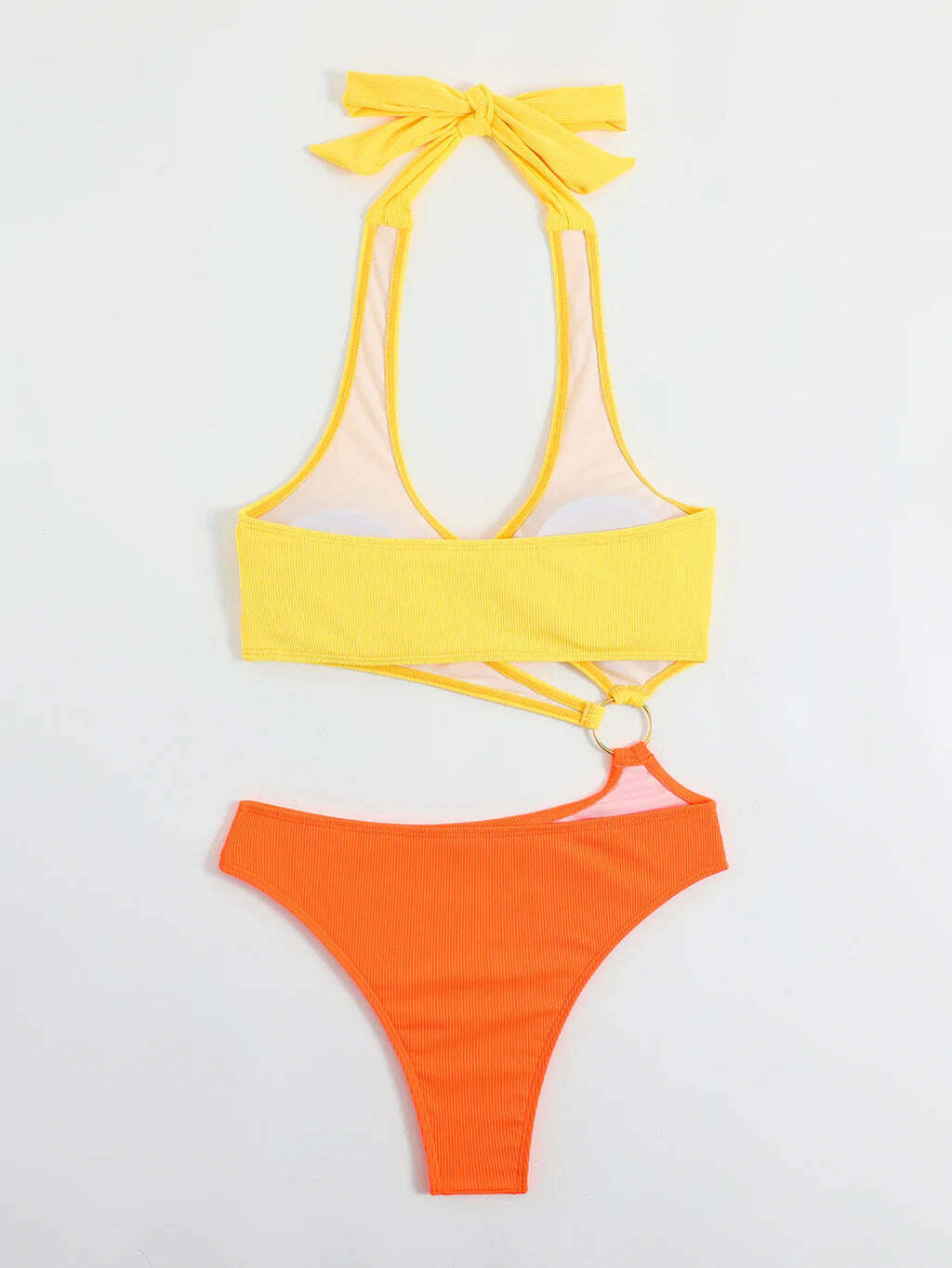 Coquette Aesthetic Orange One-Piece Swimsuit - Y2K Fashion Statement