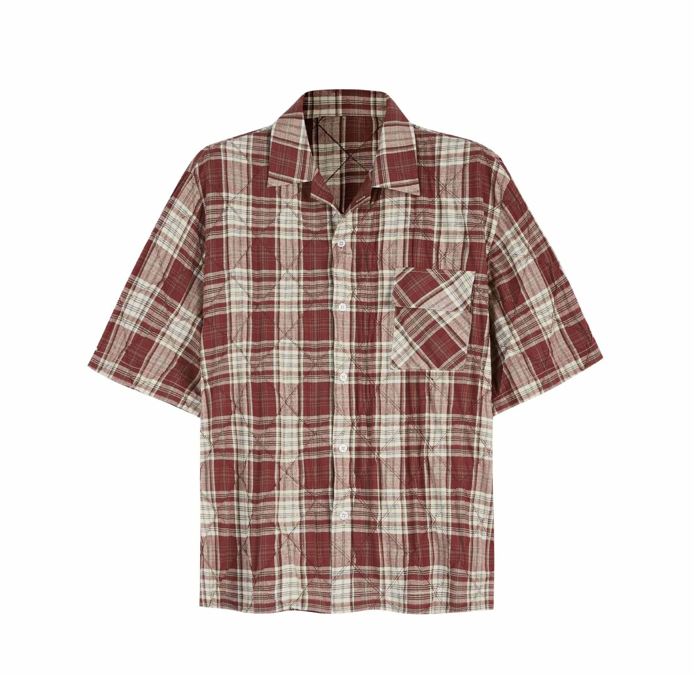 Coquette Aesthetic Oversized Plaid Shirt for Women - Y2K Fashion Statement Piece