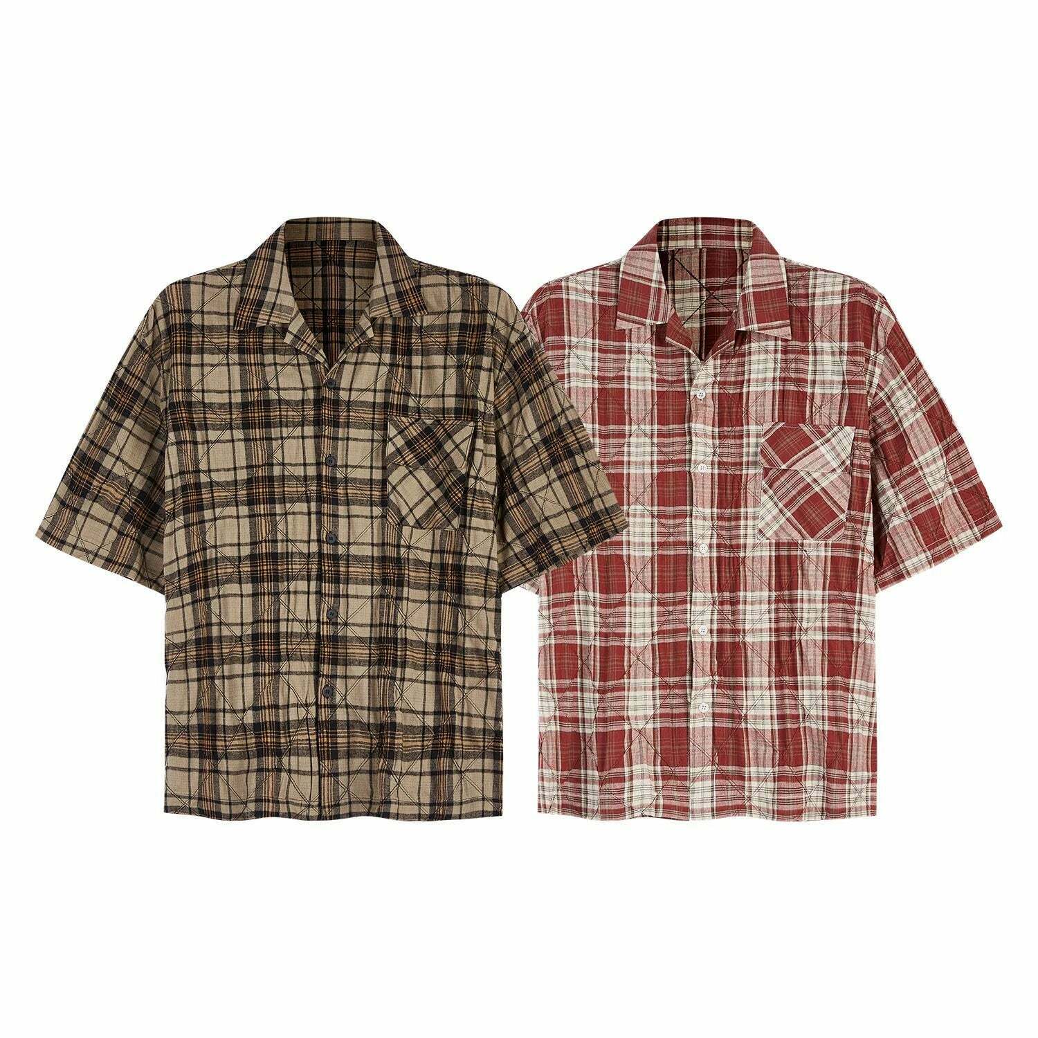 Coquette Aesthetic Oversized Plaid Shirt for Women - Y2K Fashion Statement Piece