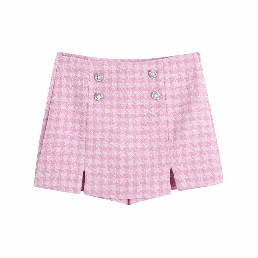 Coquette Aesthetic Pink Tartan Set - Y2K Fashion Outfit for Women