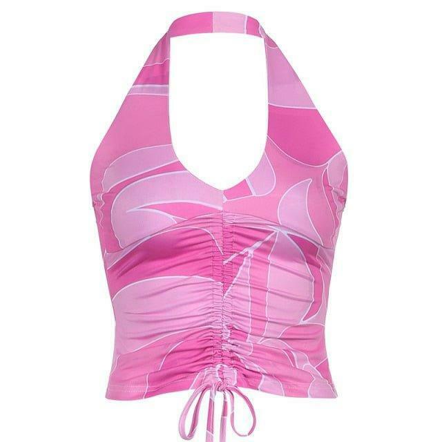 Coquette Aesthetic Pink Top with Y2K Style and Grunge Vibes