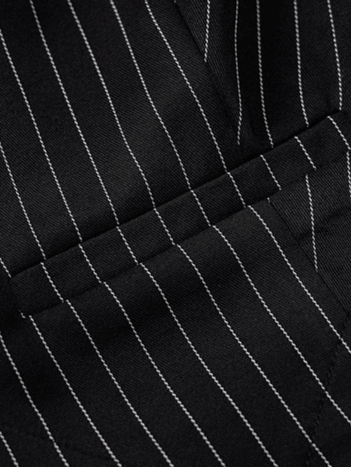 Coquette Aesthetic Pinstripe Detail Two Piece Set - Y2K Fashion Women's Outfit