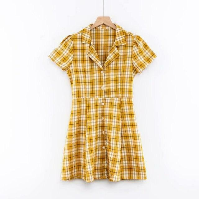 Coquette Aesthetic Plaid Dress - Y2K Fashion Outfit with Grunge Style and Pastel Goth Vibes