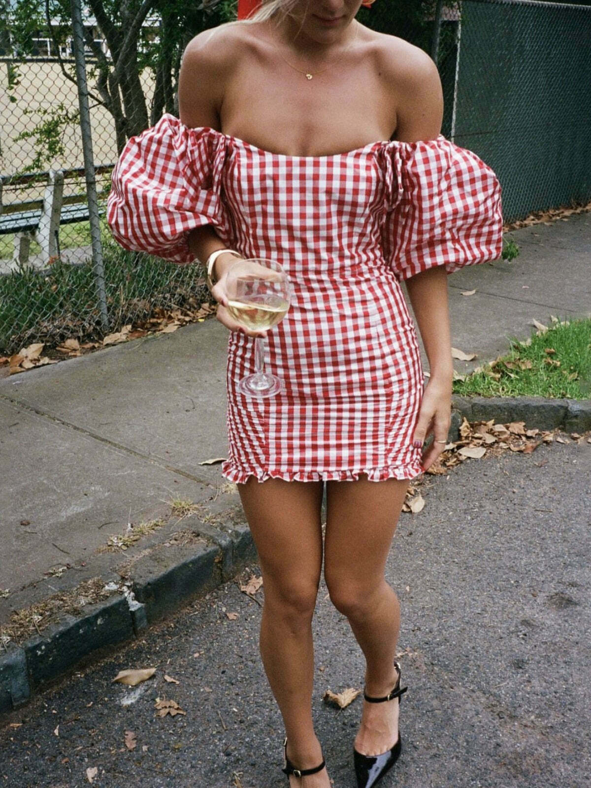 Coquette Aesthetic Plaid Puff Sleeve Dress - Y2K Fashion Statement for Women