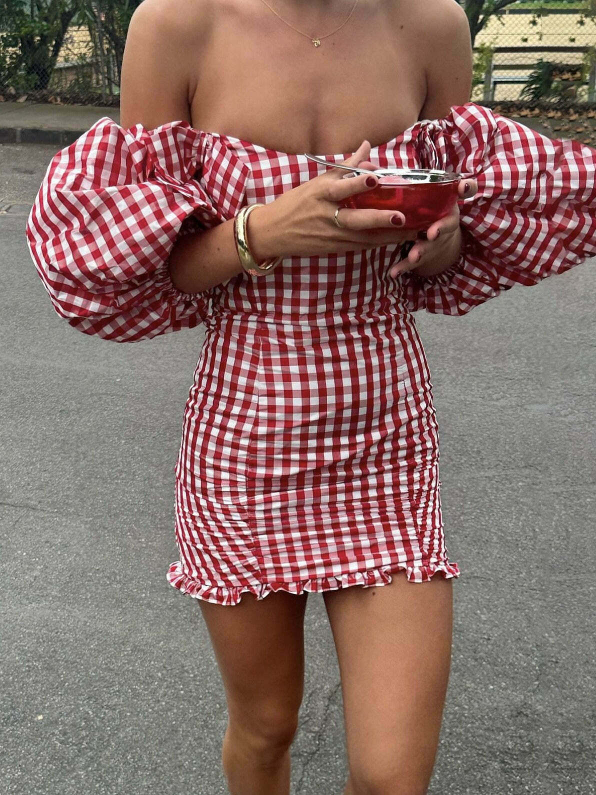 Coquette Aesthetic Plaid Puff Sleeve Dress - Y2K Fashion Statement for Women