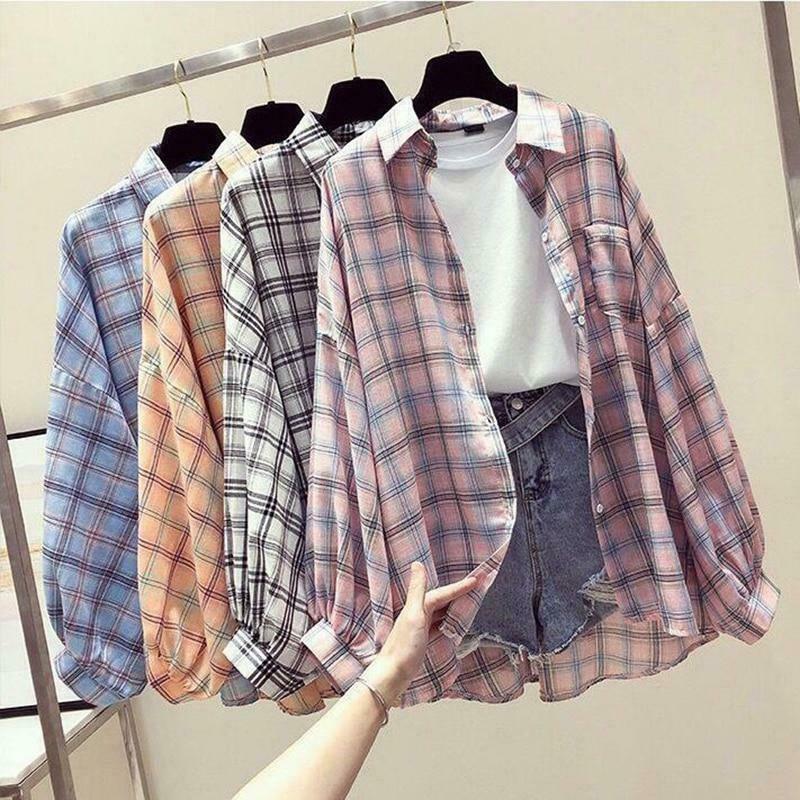 Coquette Aesthetic Plaid Shirt - Y2K Fashion Women's Grunge Style Top