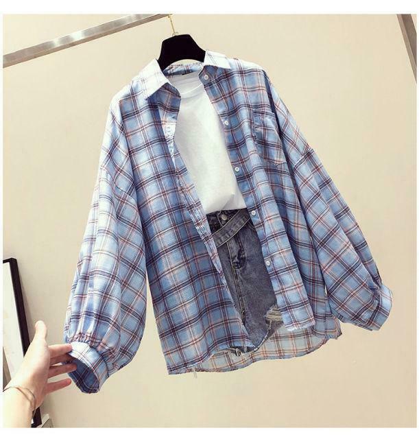 Coquette Aesthetic Plaid Shirt - Y2K Fashion Women's Grunge Style Top