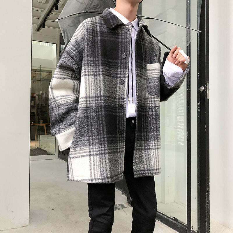 Coquette Aesthetic Plaid Winter Jacket - Y2K Fashion for Women