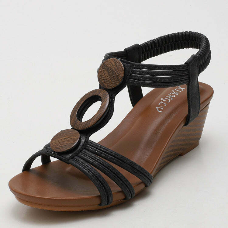 Coquette Aesthetic Platform Mary Janes: Soft Thick Sole Large Size Wedge Heel Sandals