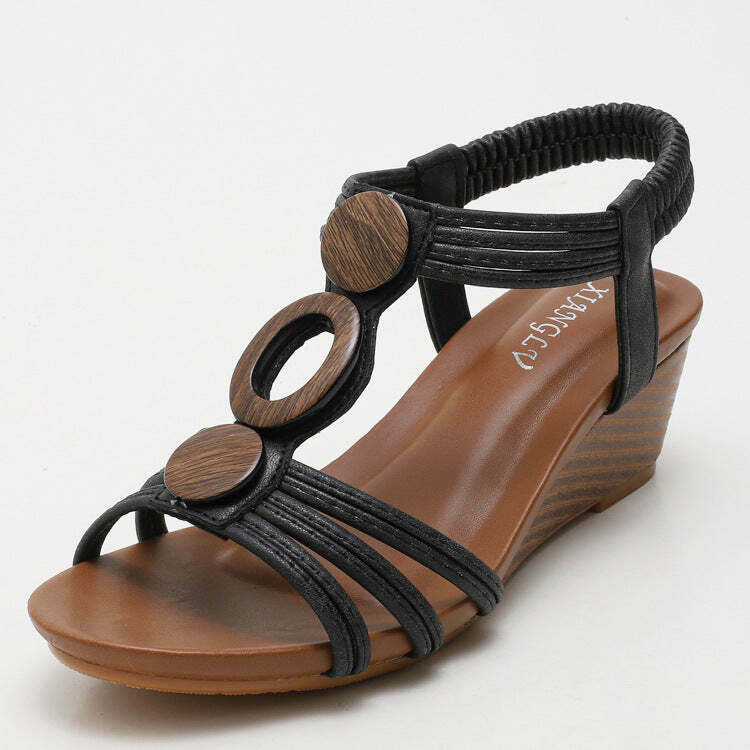 Coquette Aesthetic Platform Mary Janes: Soft Thick Sole Large Size Wedge Heel Sandals