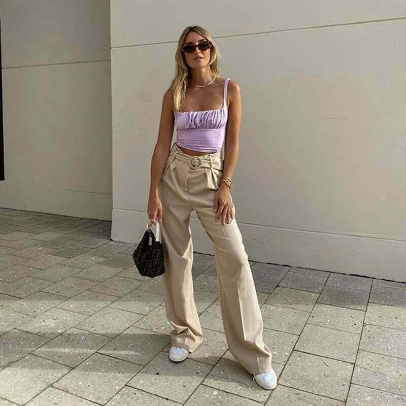 Coquette Aesthetic Pleated Cami: Y2K Fashion Top - Grunge Style, Pastel Goth, Cute Tops, Cargo Skirt