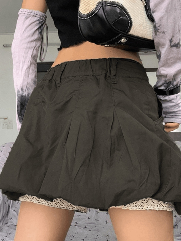 Coquette Aesthetic Pleated Cargo Mini Skirt - Y2K Fashion Statement