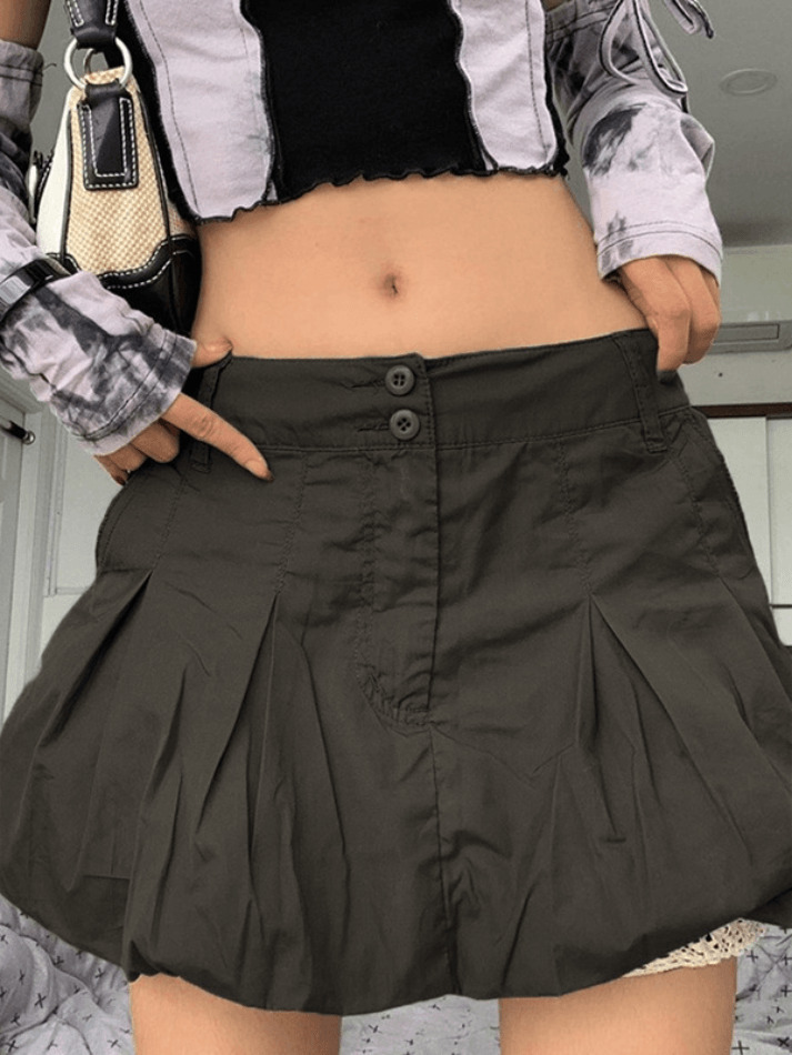 Coquette Aesthetic Pleated Cargo Mini Skirt - Y2K Fashion Statement