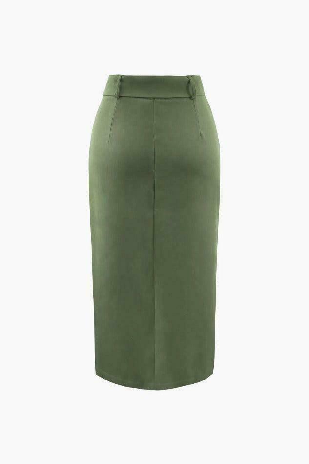 Coquette Aesthetic Pleated Midi Skirt - Y2K Fashion Statement Piece