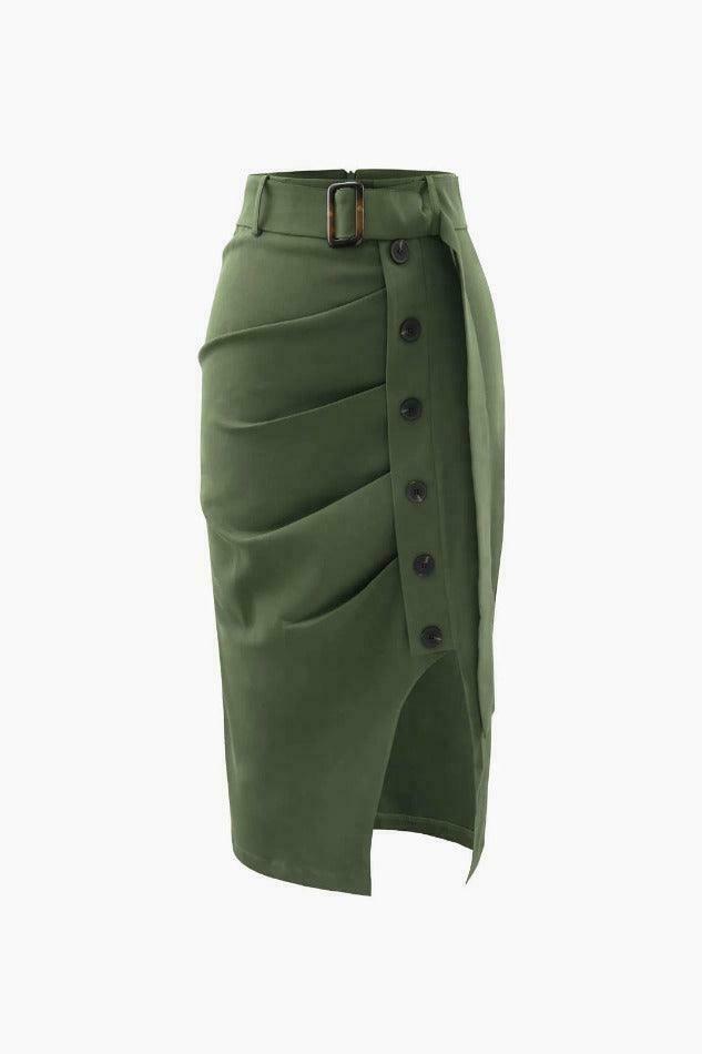 Coquette Aesthetic Pleated Midi Skirt - Y2K Fashion Statement Piece
