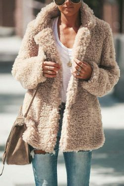 Coquette Aesthetic Plush Midi Jacket Coat for Women - Y2K Fashion Statement Piece