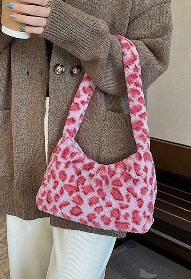 Coquette Aesthetic Plush Shoulder Bag - Y2K Fashion Statement with Grunge and Pastel Goth Vibes