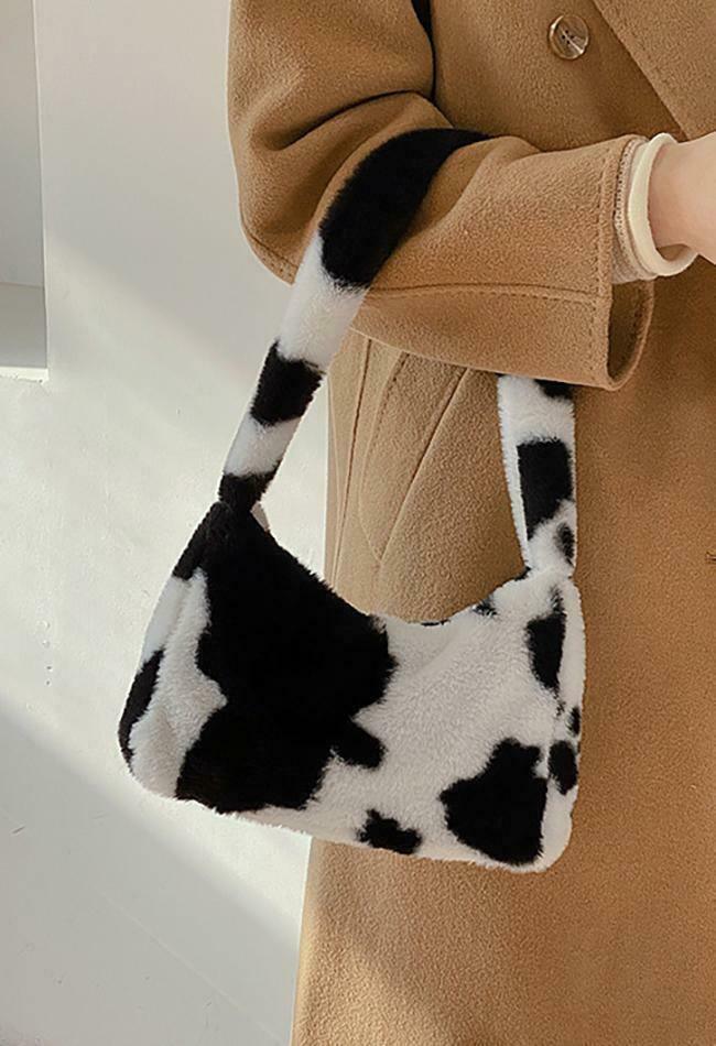 Coquette Aesthetic Plush Shoulder Bag - Y2K Fashion Statement with Grunge and Pastel Goth Vibes