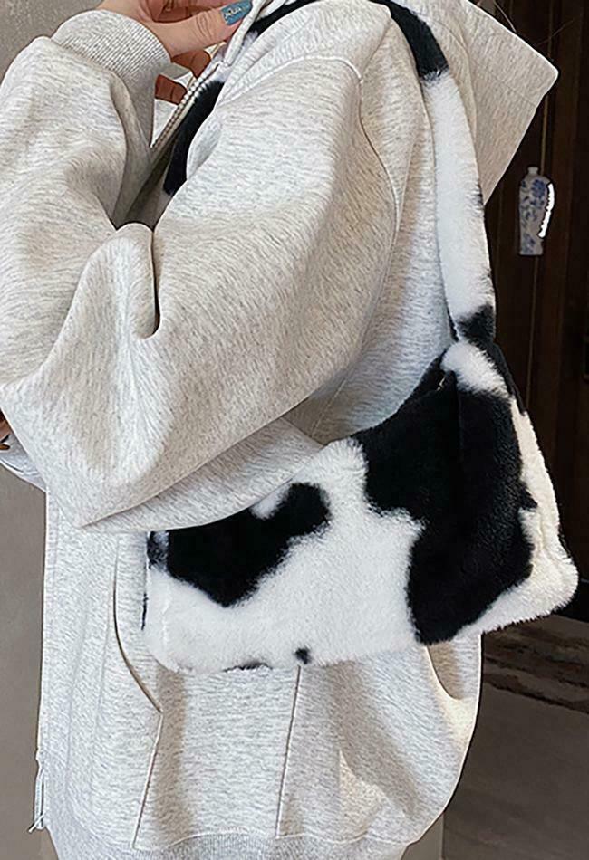 Coquette Aesthetic Plush Shoulder Bag - Y2K Fashion Statement with Grunge and Pastel Goth Vibes