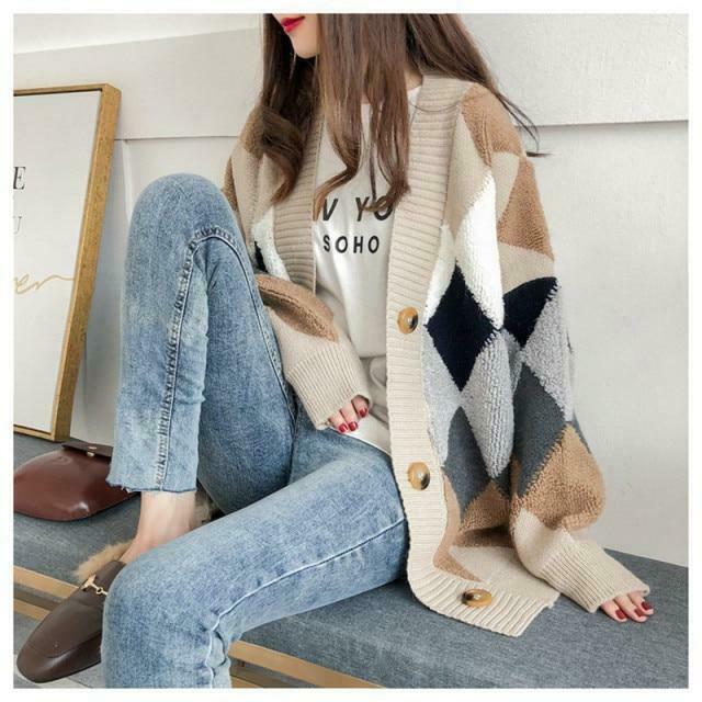 Coquette Aesthetic Puff Sleeve Loose Sweater - Y2K Fashion Women's Clothing