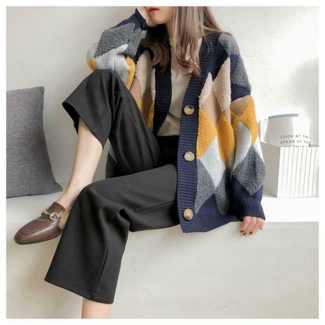 Coquette Aesthetic Puff Sleeve Loose Sweater - Y2K Fashion Women's Clothing