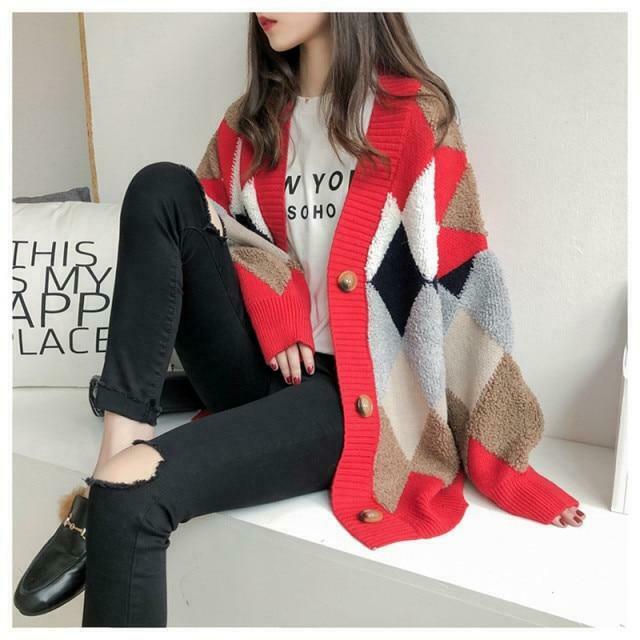 Coquette Aesthetic Puff Sleeve Loose Sweater - Y2K Fashion Women's Clothing