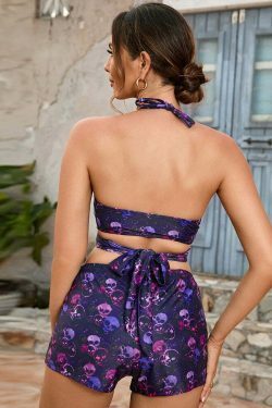 Coquette Aesthetic Purple Bikini Set - Y2K Fashion Swimwear for Women